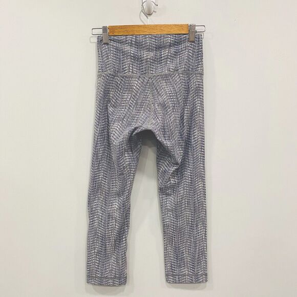 LULULEMON 6 Wunder Under Gray Cropped 22” Running Capris Luon Arrow Battleship - Picture 2 of 16
